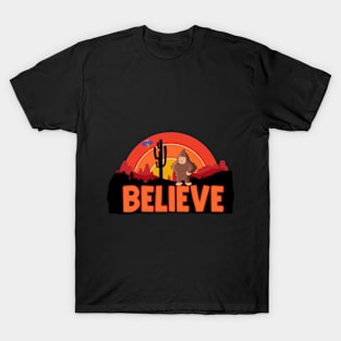 Bigfoot UFO Believe Conspiracy Theory T-Shirt